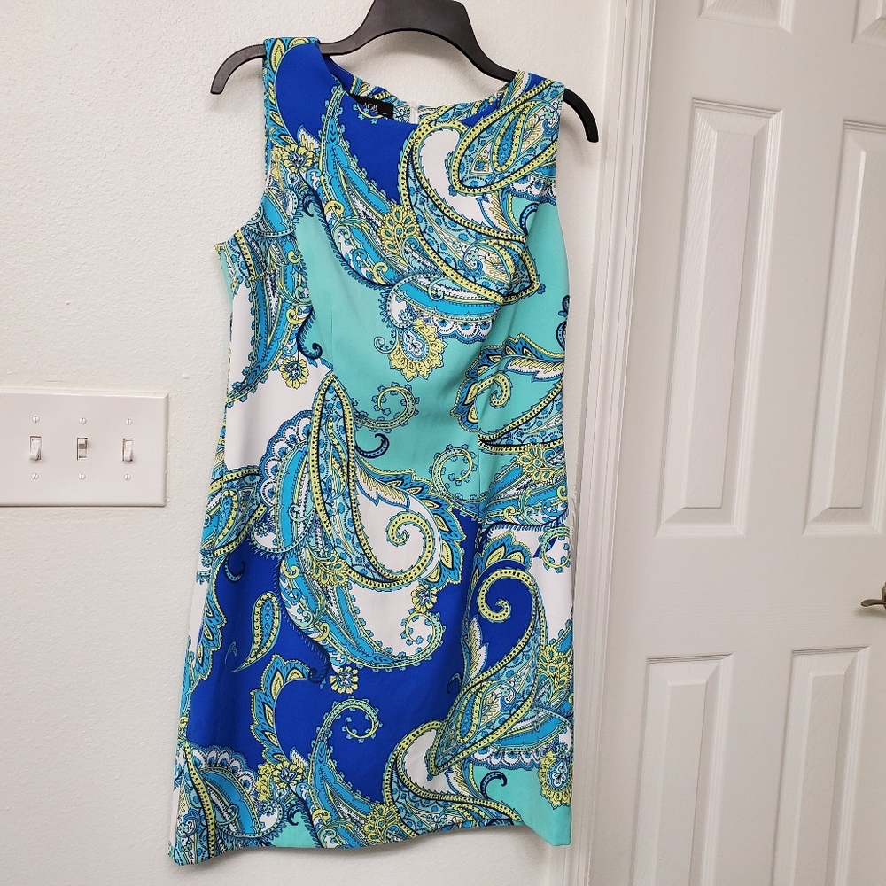 Blue Paisley Fitted Dress